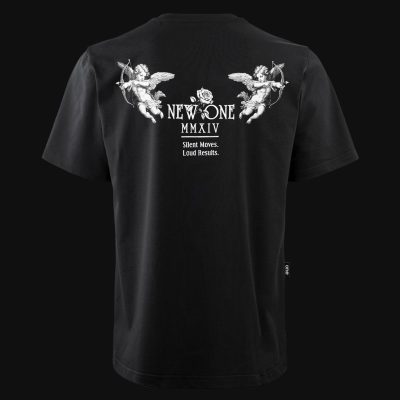 Мъжка черна овърсайз тениска - New One Tee