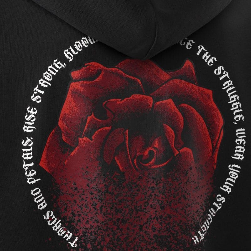 Ανδρικό φούτερ με κουκούλα - Midnight Rose - 03