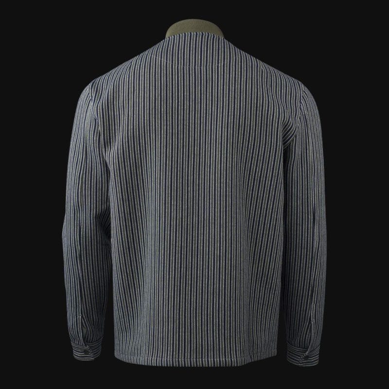Ανδρικό Overshirt με κουμπιά - Olive Grid - 03