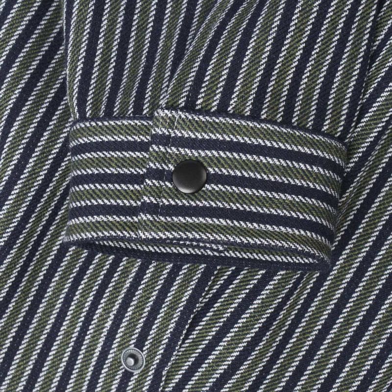 Ανδρικό Overshirt με κουμπιά - Olive Grid - 06