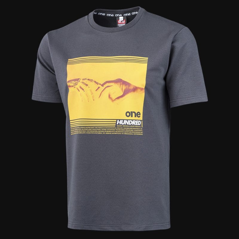 Ανδρικό γκρι premium μπλουζάκι - God Hand Tee - 05