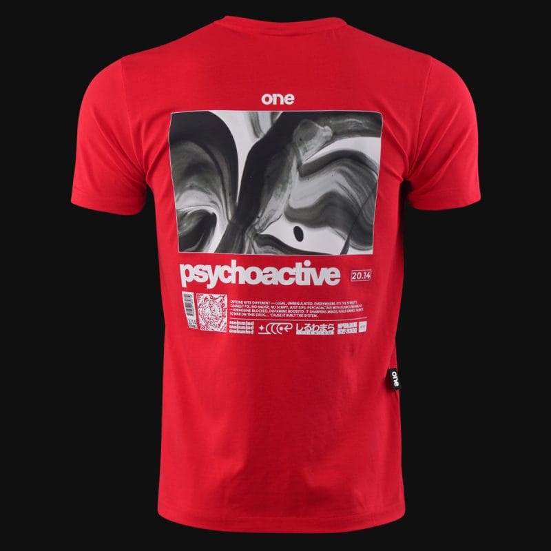 Ανδρικό κόκκινο μπλουζάκι Slim Fit - Psychoactive - 05