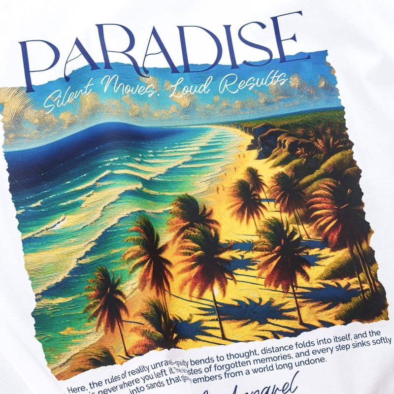 Ανδρικό λευκό T-shirt σε γραμμή Regular-Fit - Paradise One - 02