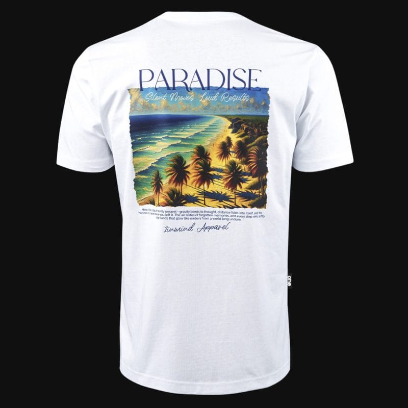 Ανδρικό λευκό T-shirt σε γραμμή Regular-Fit - Paradise One - 05