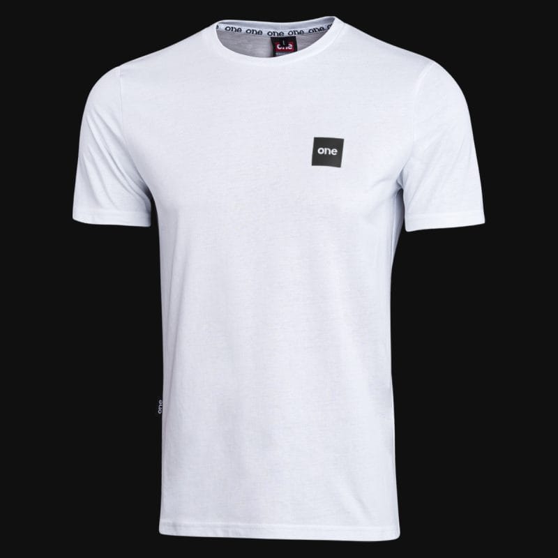 Ανδρικό λευκό T-shirt σε γραμμή Slim-Fit - Box One White - 03