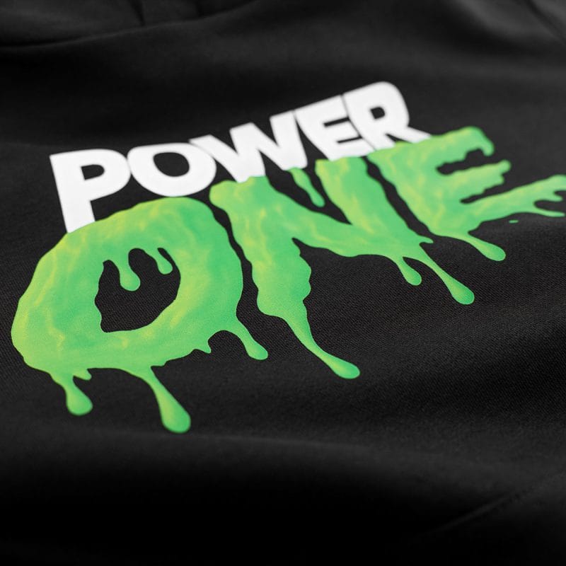 Ανδρικό μαύρο φούτερ με κουκούλα - Power One - 06