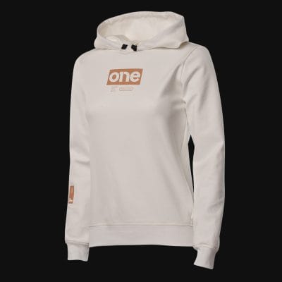 Γυναικείο λευκό φούτερ Fleece με κουκούλα Slim-fit - G-One