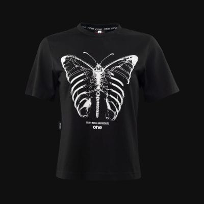 Γυναικείο μαύρο μπλουζάκι Silent Wings