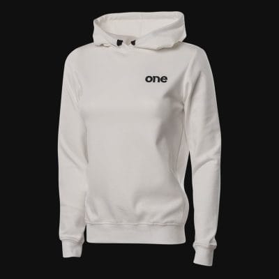 Γυναικείο λευκό φούτερ Fleece Slim Fit με κουκούλα - White Classics